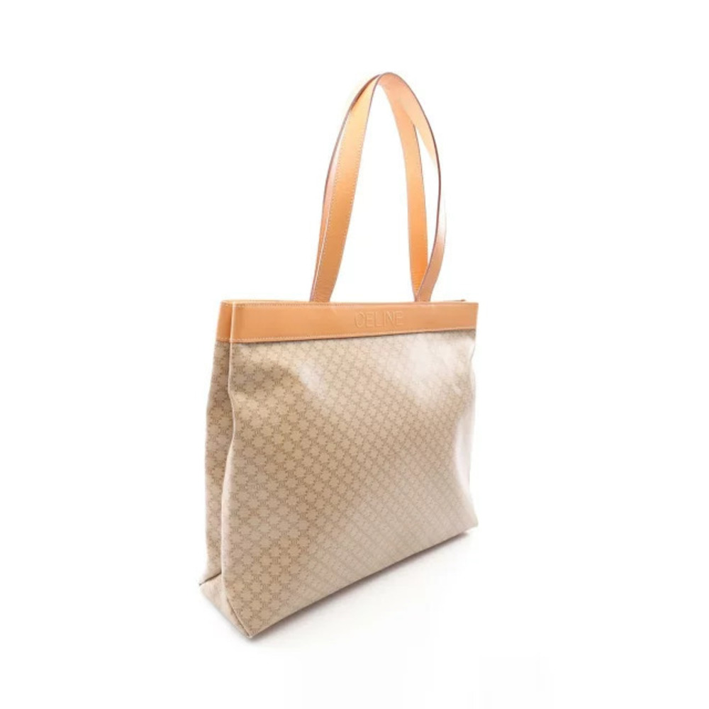 Celine Canvas Bag Macadam Beige Leather Cream Tote Tan Cream